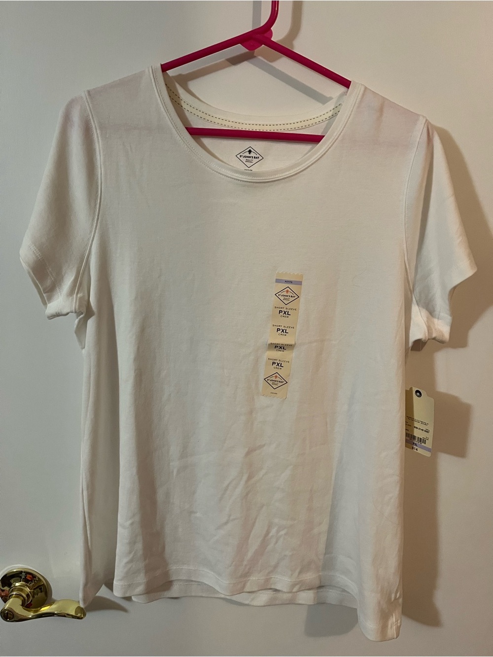 St. John's Bay petite extra large White Short Sleeve Crew Tee